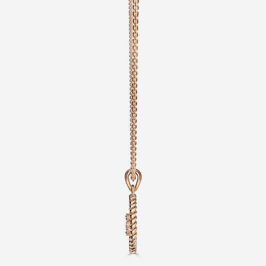 0.13 Carat Lab Grown Round Diamond Aries Necklace in 14K Rose Gold