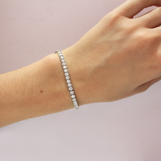 5.00 Carat Lab Grown Round Diamond Bracelet in 14K Gold