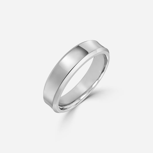 1.00 Carat Lab Grown Round Diamond Concave Profile Wedding Band in Platinum