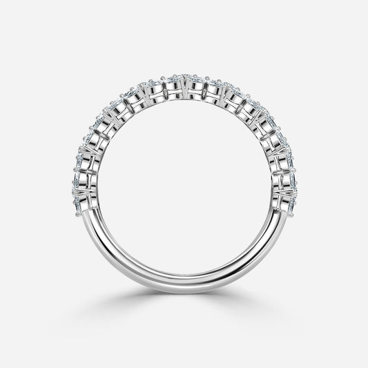 0.74 Carat Lab Grown Round And Marquise Diamond Cinderella Designer Wedding Band in 14K Rose Gold