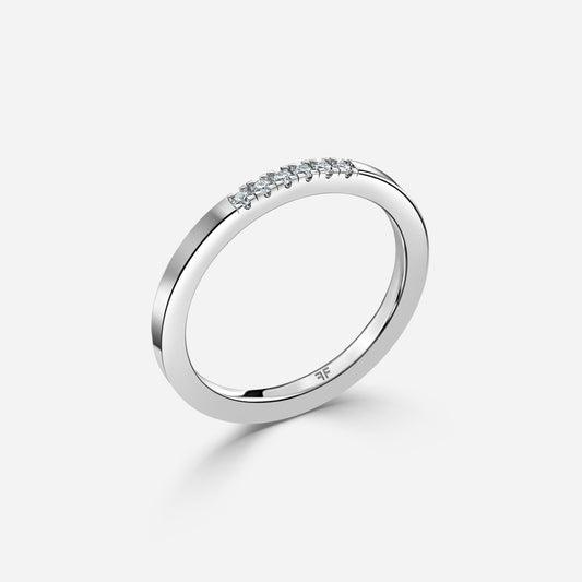 0.06 Carat Lab Grown Round Diamond Pave Wedding Band in Platinum