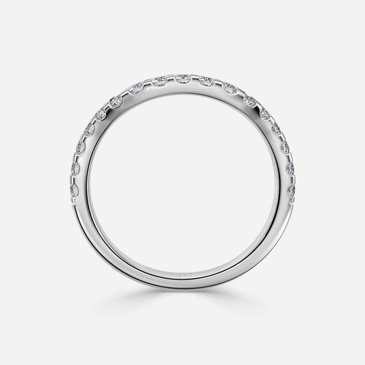 1.00 Carat Lab Grown Round Diamond U Wedding Band in Platinum