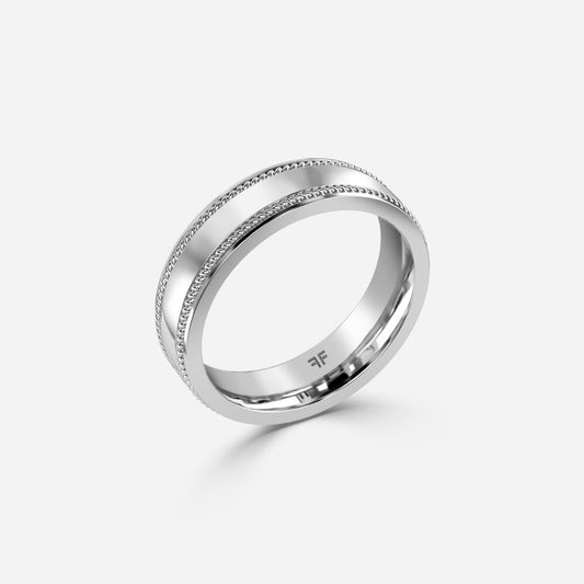 1.00 Carat Lab Grown Round Diamond Finley 5Mm Wedding Band in Platinum