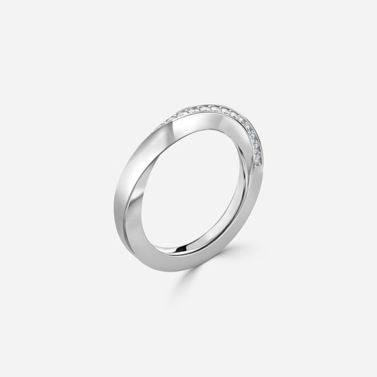 0.35 Carat Lab Grown Round Diamond Charlize Grain Set Wedding Band in Platinum