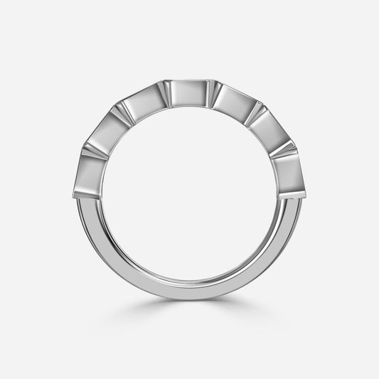1.50 Carat Lab Grown Emerald Mia Bezel Set Wedding Band in Platinum