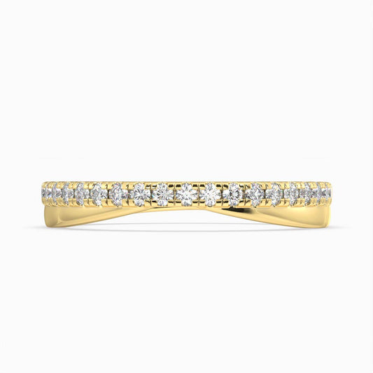 0.21 Carat Lab Grown Round Diamond Flair Contour Micro Wedding Band in Platinum