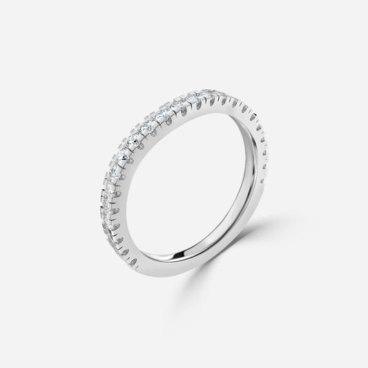 0.42 Carat Lab Grown Round Diamond Luna Wedding Band in Platinum