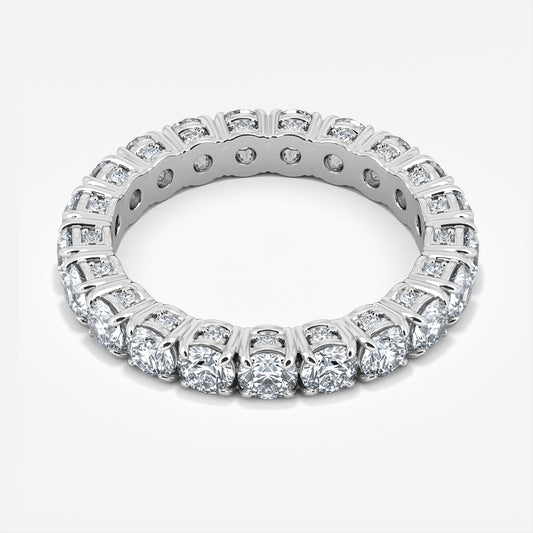 3.28 Carat Lab Grown Round Diamond Venice Wedding Band in 14K White Gold