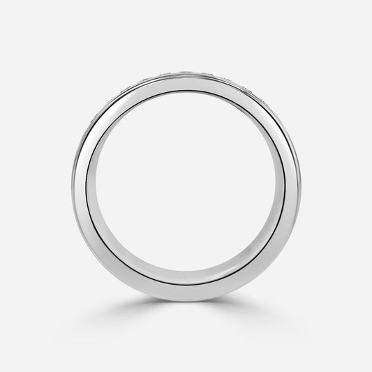 2.06 Carat Lab Grown Round And Emerald Emerald Britney Wedding Band in Platinum