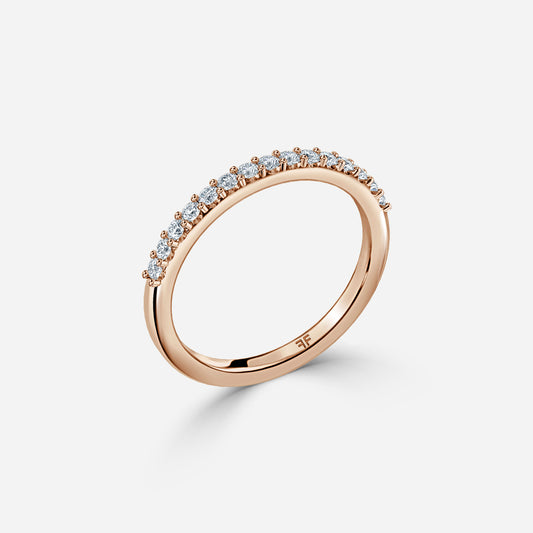 0.30 Carat Lab Grown Round Diamond Vaze 70Mm Wedding Band in 14K Rose Gold
