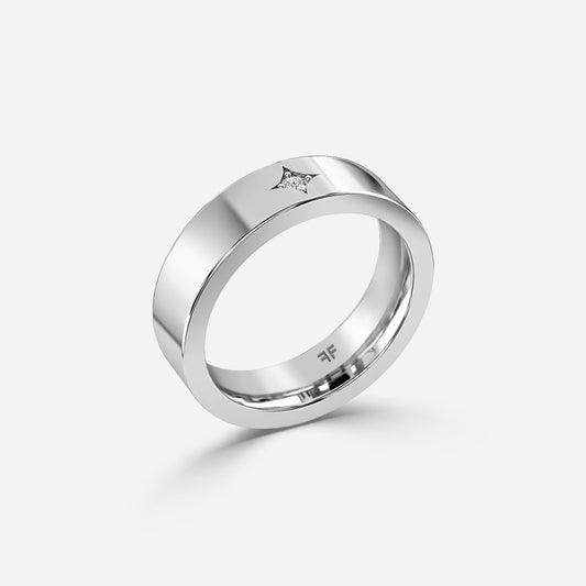 0.02 Carat Lab Grown Round Diamond Oliver 5Mm Wedding Band in Platinum