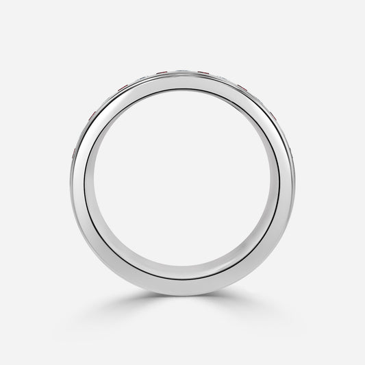 2.06 Carat Lab Grown Round Emerald Bradley Wedding Band in 14K White Gold