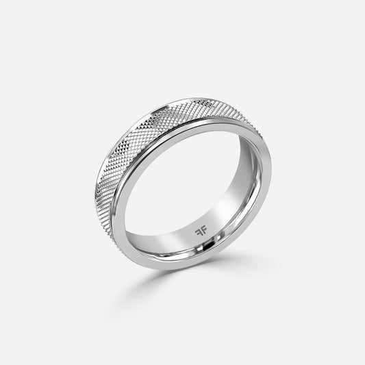 1.00 Carat Lab Grown Round Diamond Matteo 6Mm Wedding Band in Platinum