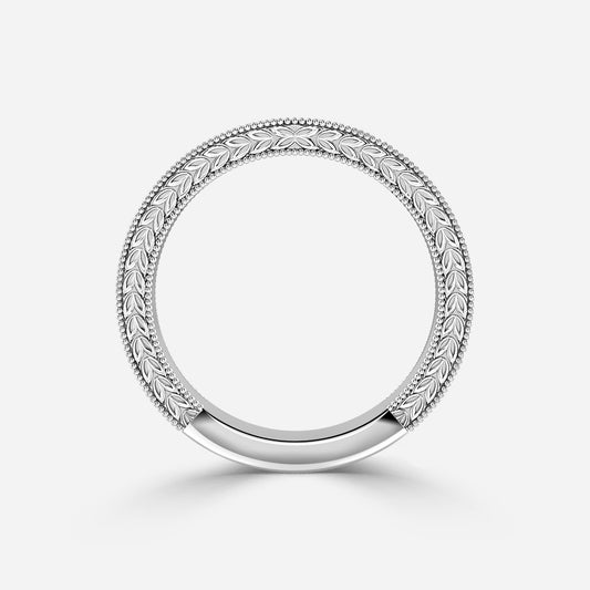 1.00 Carat Lab Grown Round Diamond Viana 5Mm Grain Set Wedding Band in Platinum