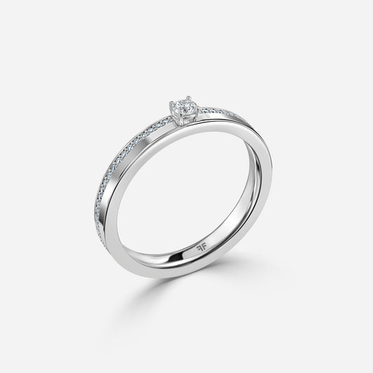 0.19 Carat Lab Grown Round Diamond Lorelie Wedding Band in Platinum