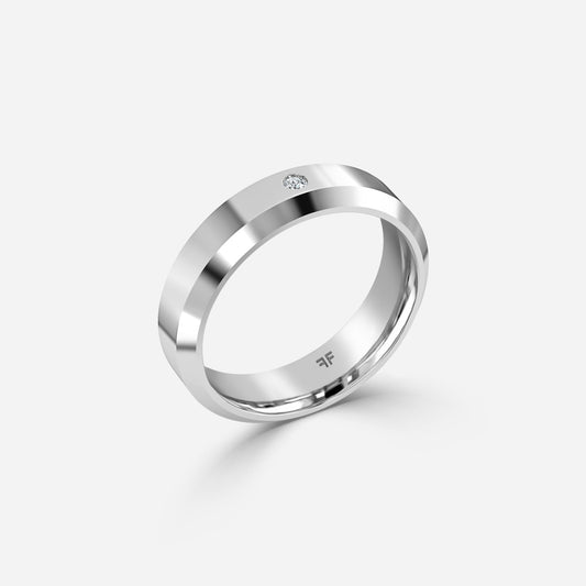 0.02 Carat Lab Grown Round Diamond Ezra 5Mm Wedding Band in Platinum