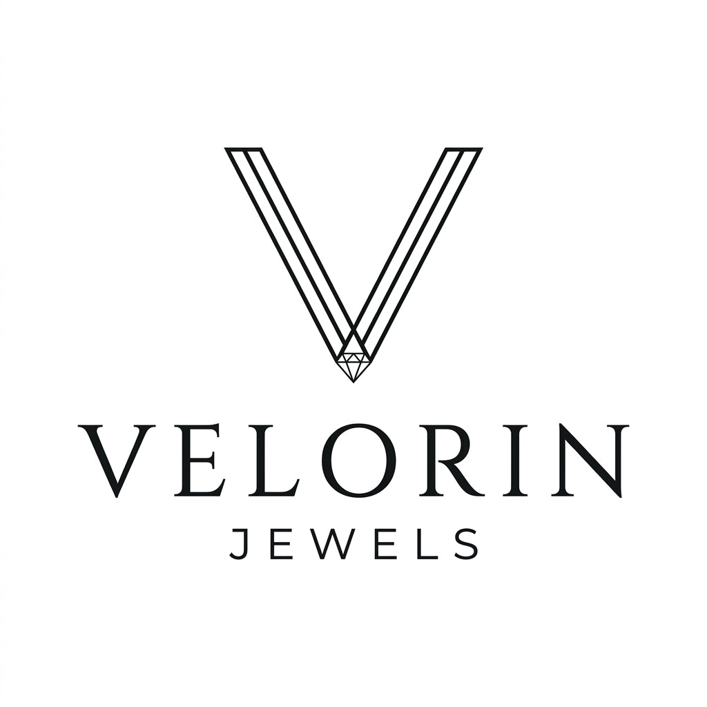 Velorin Jewels logo with a stylized 'V' and brand name on a white background