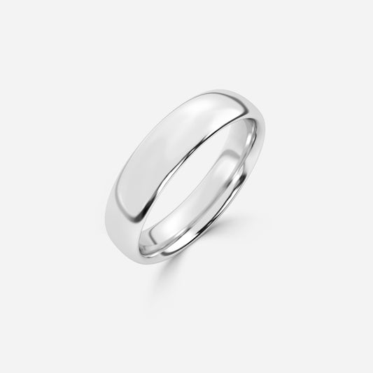 1.00 Carat Lab Grown Round Diamond Court Wedding Band in Platinum