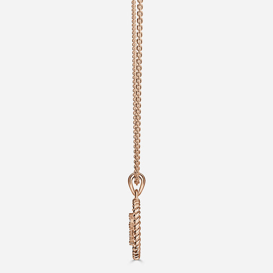 0.13 Carat Lab Grown Round Diamond Virgo Necklace in 14K Rose Gold