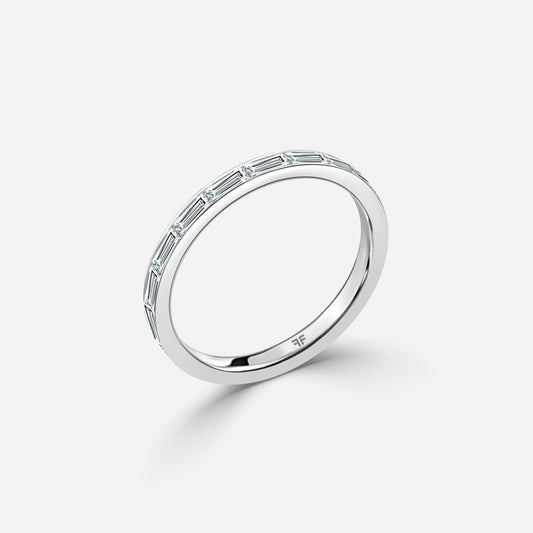 1.14 Carat Lab Grown Baguette Diamond Wedding Band in Platinum