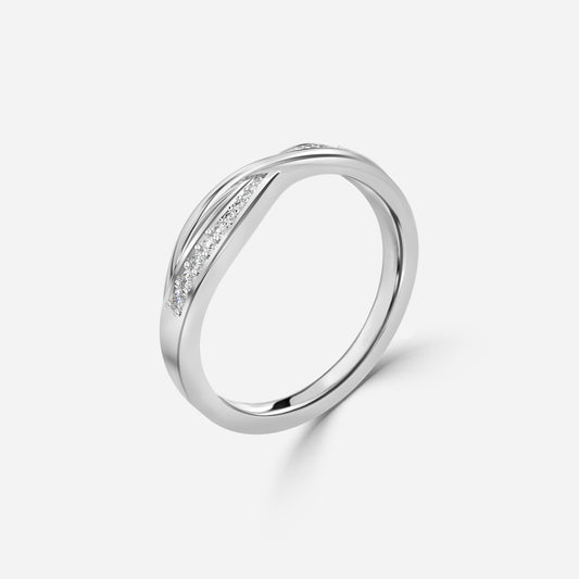 0.09 Carat Lab Grown Round Diamond Kaveri Wedding Band in Platinum
