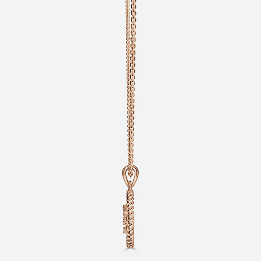0.13 Carat Lab Grown Round Diamond Pisces Necklace in 14K Rose Gold