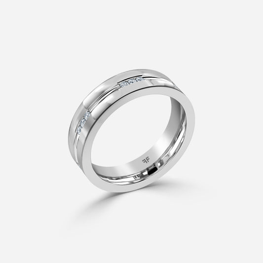 0.15 Carat Lab Grown Round Diamond Orlando 5Mm Wedding Band in Platinum