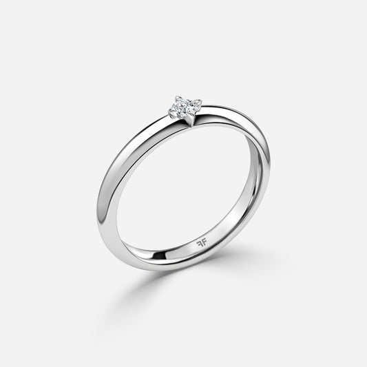 0.06 Carat Lab Grown Round Diamond Single Wedding Band in Platinum