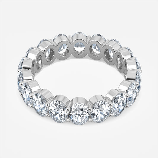 4.89 Carat Lab Grown Oval Diamond Essien Wedding Band in Platinum