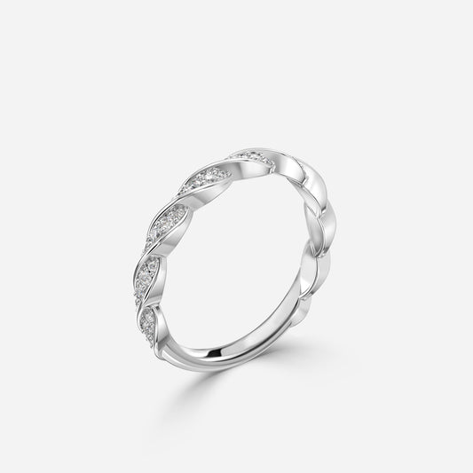 0.30 Carat Lab Grown Round Diamond Aspen Twist Wedding Band in Platinum