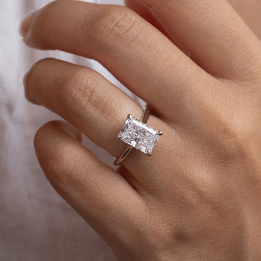 1.20 Carat Lab Grown Oval Diamond Hidden Halo Juliette Engagement Ring in Platinum