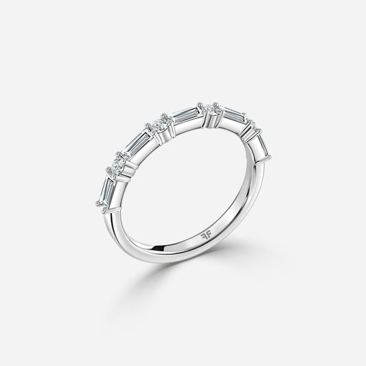 0.54 Carat Lab Grown Round Diamond Linnia Wedding Band in Platinum