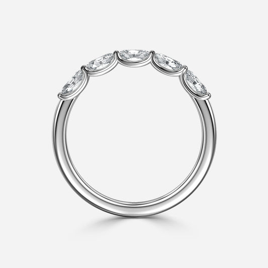 0.50 Carat Lab Grown Oval Diamond Monika Wedding Band in Platinum