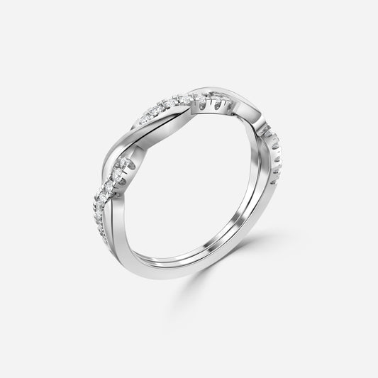 0.19 Carat Lab Grown Round Diamond Tainia Wedding Band in Platinum