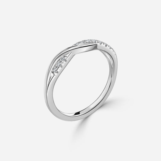 0.08 Carat Lab Grown Round Diamond Siena Twist Wedding Band in Platinum