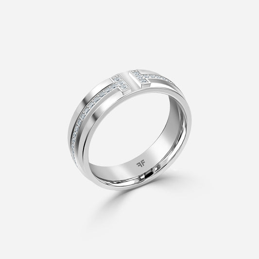 0.22 Carat Lab Grown Round Diamond Narrow Wedding Band in Platinum