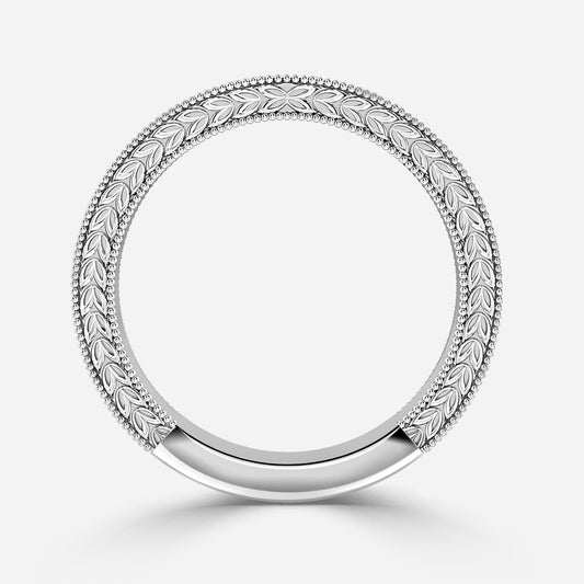 1.00 Carat Lab Grown Round Diamond Viana 0Mm Grain Set Wedding Band in Platinum