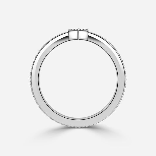 1.00 Carat Lab Grown Round Diamond Genevieve V Wedding Band in Platinum
