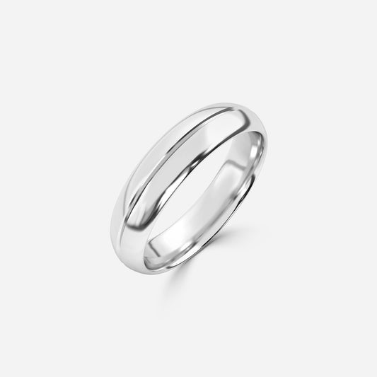 1.00 Carat Lab Grown Round Diamond Paris Groove Profile Wedding Band in Platinum