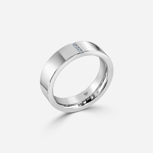 0.03 Carat Lab Grown Round Diamond Alexander 5Mm Wedding Band in Platinum