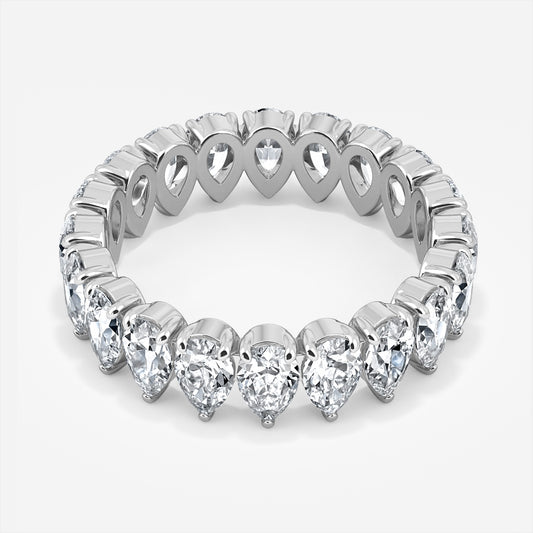 3.36 Carat Lab Grown Pear Diamond Josy Wedding Band in Platinum