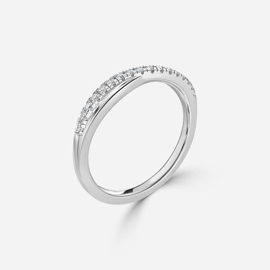 0.11 Carat Lab Grown Round Diamond Twisted Wedding Band in Platinum