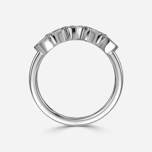 0.68 Carat Lab Grown Heart Diamond Aroha Wedding Band in Platinum