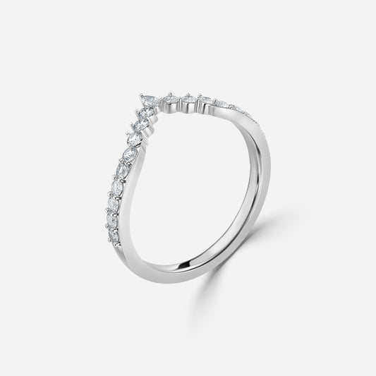 0.46 Carat Lab Grown Round Diamond Ariel Wedding Band in Platinum