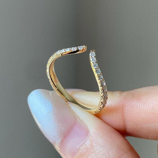 0.50 CT Open Bypass Pave© Diamond Band A in 14K Gold