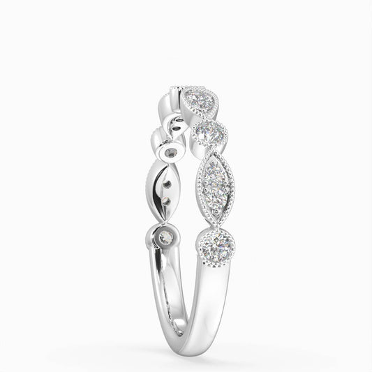 0.16 Carat Lab Grown Round Diamond Esther Wedding Band in Platinum