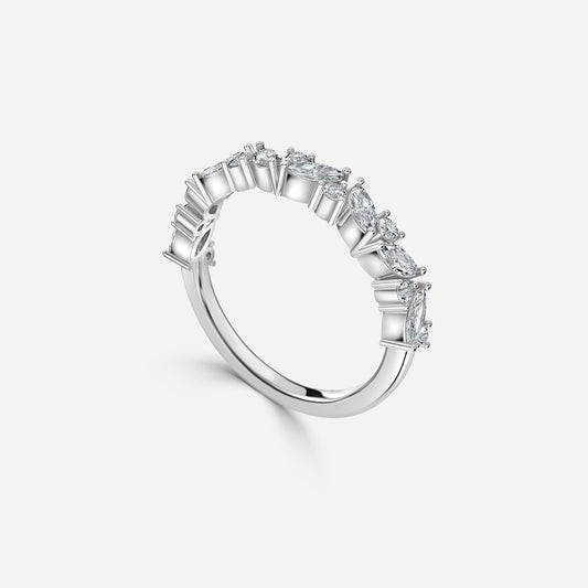 1.20 Carat Lab Grown Round And Marquise Diamond Taylor Wedding Band in Platinum