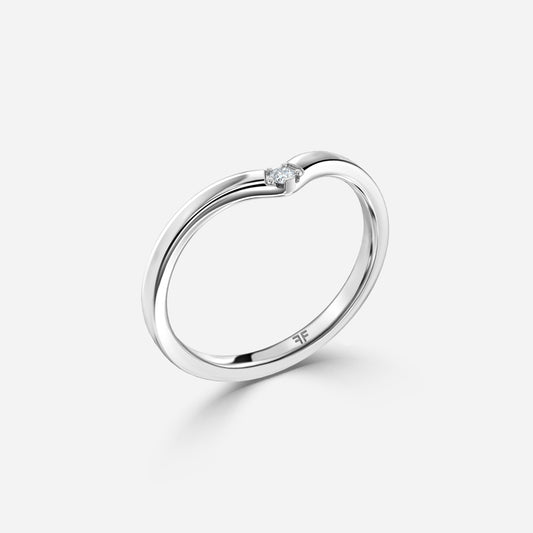 0.05 Carat Lab Grown Round Diamond Cleo Wedding Band in Platinum
