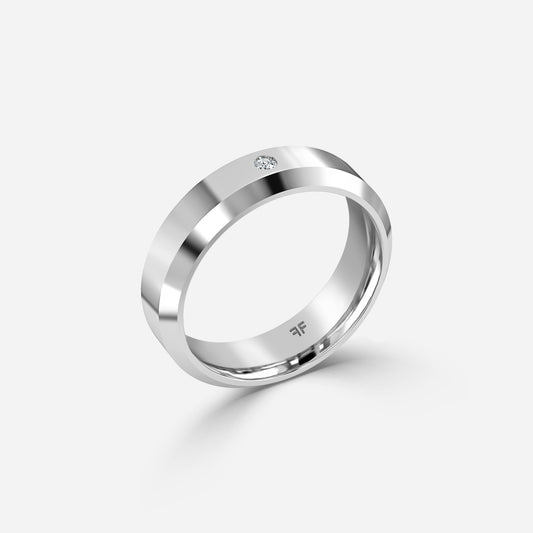 0.03 Carat Lab Grown Round Diamond Ezra 6Mm Wedding Band in Platinum
