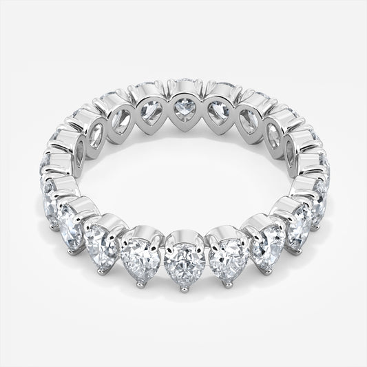 2.69 Carat Lab Grown Pear Diamond Josy Wedding Band in Platinum